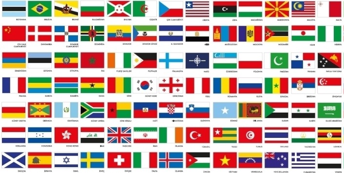 Boğaz tekne turu - ülke bayrakları